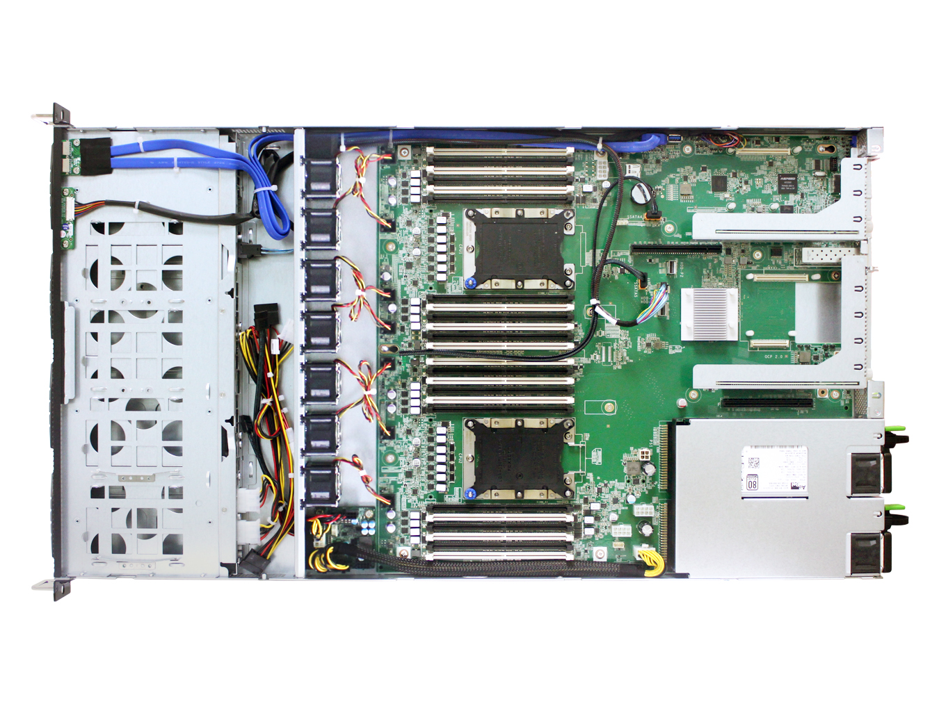 XP1-S101UR01 sb101-ur, 1u, 4x 3.5"/2.5" universal sata/sas hs, ursa ( 2xs3647, 24xddr4 dimm, 2x10gbe sfp+, w/o ioc, dedicated bmc port, asp2500) , 1x12g 4 port sas bp, 550w 1+1 redundant 80+ platinum, 2xcpu heatsink, 28" slide rail, riser card *2, w/o bez Santreyd  - Вид №3