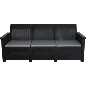 Диван садовый Basegi 69.5x189.5x79 см полипропилен темно-серый