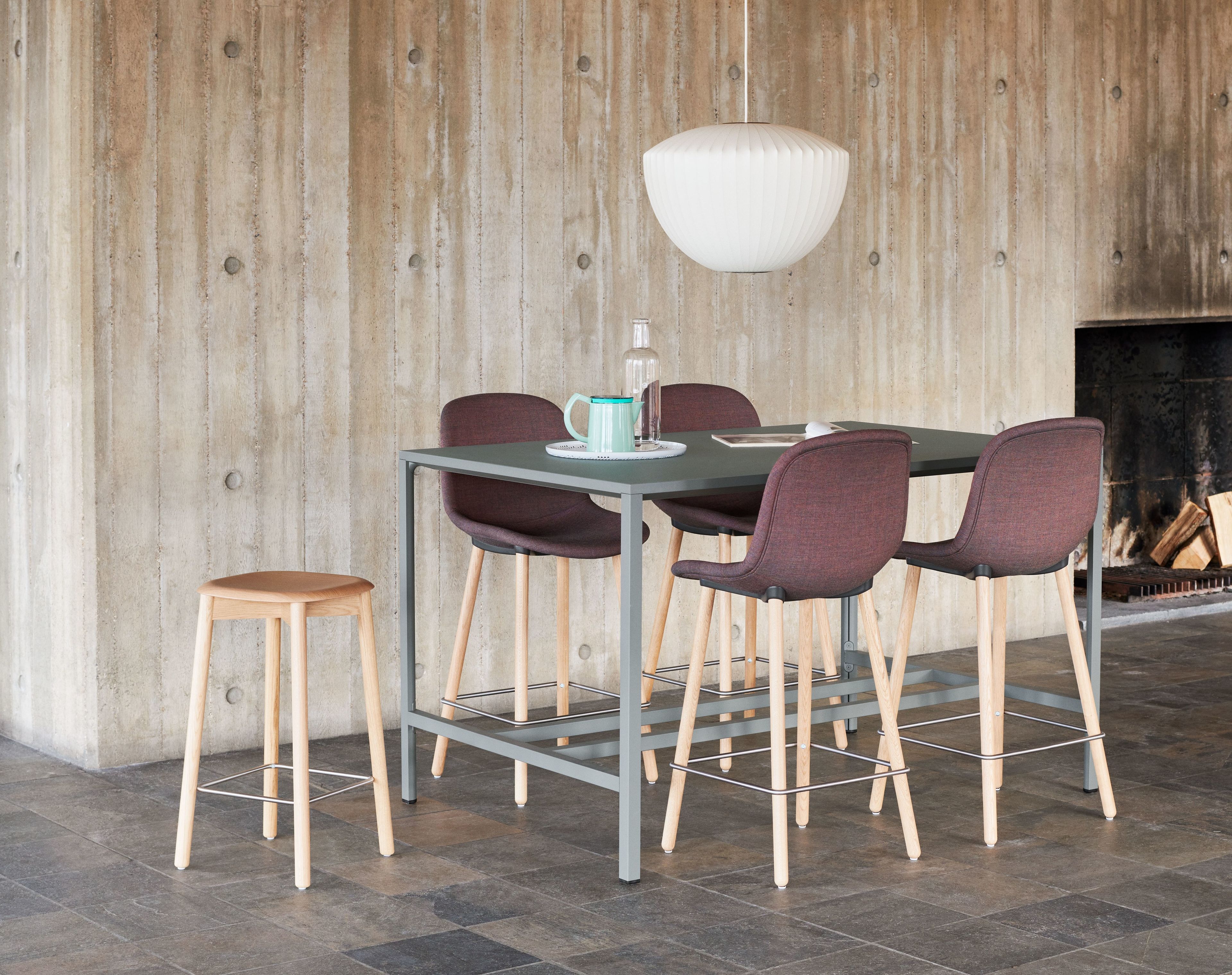 Высокий прямоугольный алюминиевый стол с линолеумом Hay New Order ARCH-00014428 - Вид №2