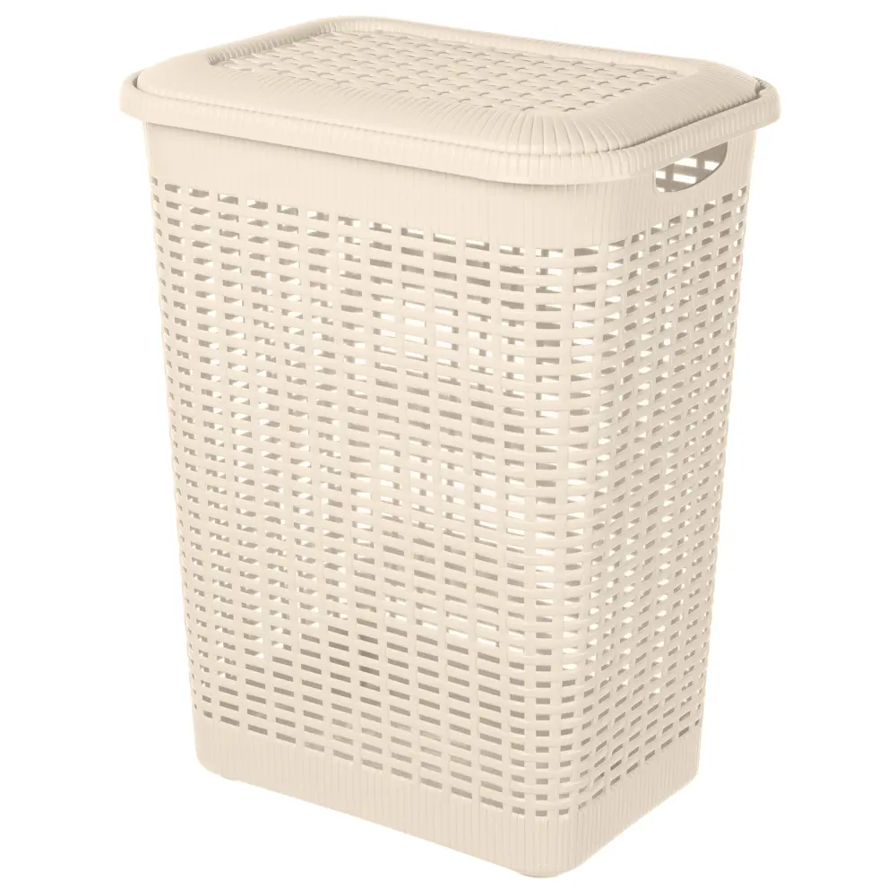 Корзина для белья Бытпласт Rattan Style 50 л полипропилен цвет бежевый Ротанг STLM-2107028