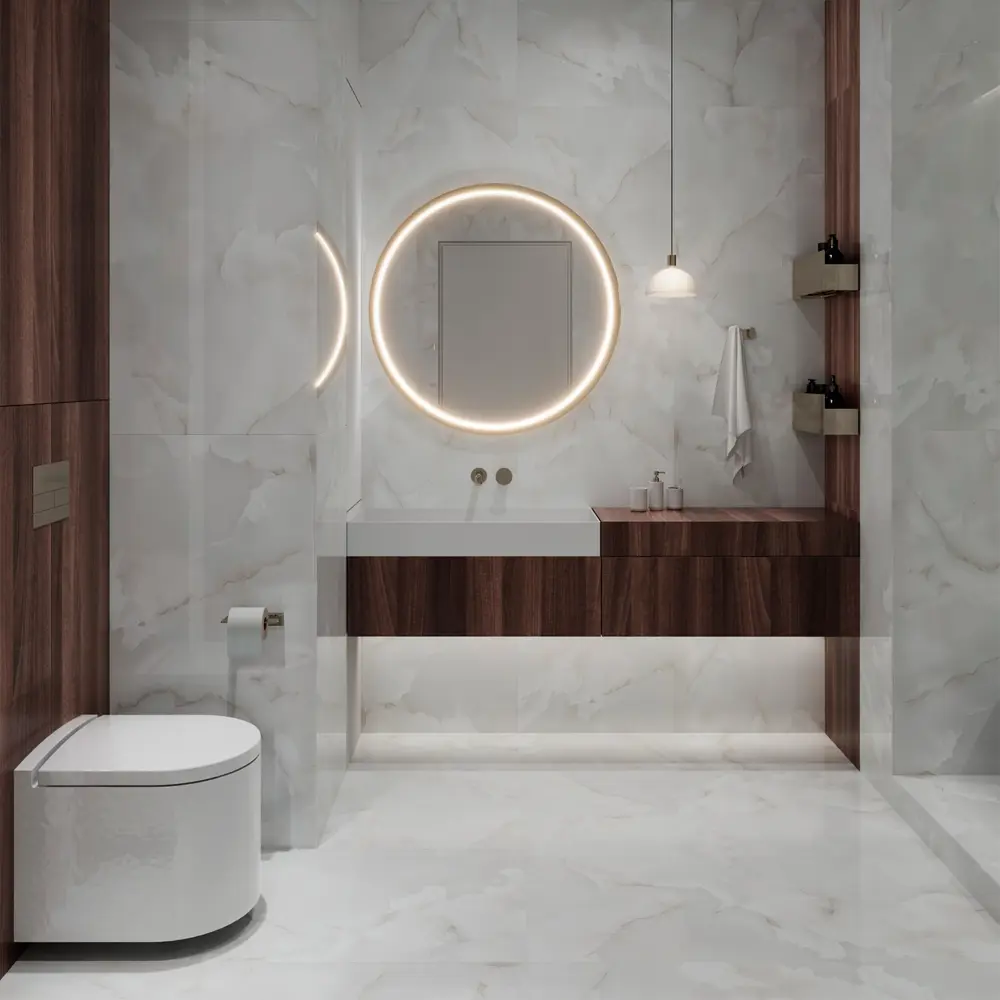 Керамогранит Arcadia Ceramica Onyx White Cloud 60×120 см - глянцевый мраморный эффект 89384201 STLM-1566517