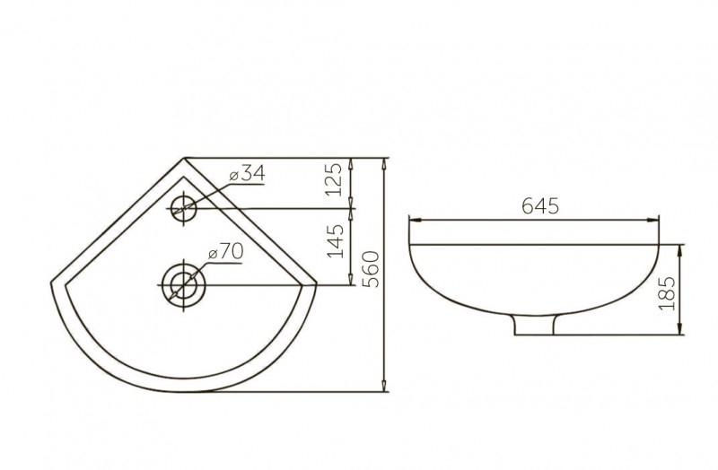 Элегия, Мебельный умывальник Подвесная раковина настенная овальная ROSA Элегия белая - Вид №1