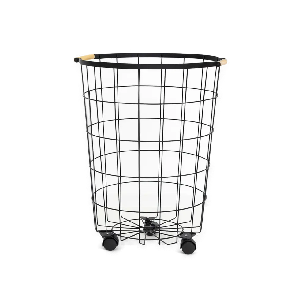 Корзина для белья Primanova Петербург 50 л круглая цвет черный STLM-2107665