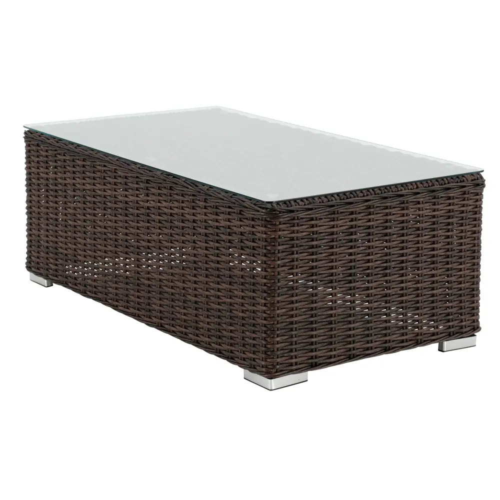 Стол садовый прямоугольный Naterial Costa Rica 60x112x41.5 см алюминий/стекло коричневый 81866570 STLM-2073845 