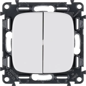Выключатель встраиваемый Legrand VLN-A 2 клавиши цвет белый 82153501 STLM-2113827