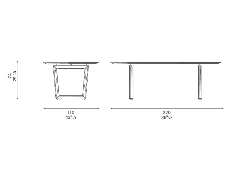 Прямоугольный стол из массива дерева Poltrona Frau ARCH-00104277 - Вид №8