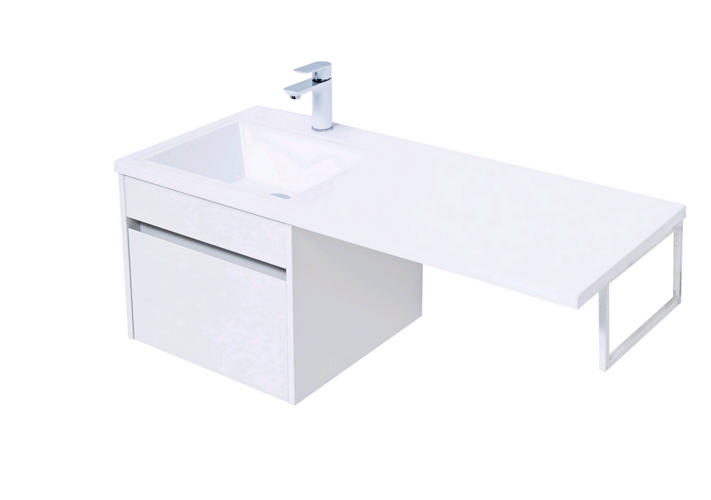 Тумба с раковиной Aquanet Токио 110 L белый (подвесная, 1 ящик) 0023691500235497 - Вид №3