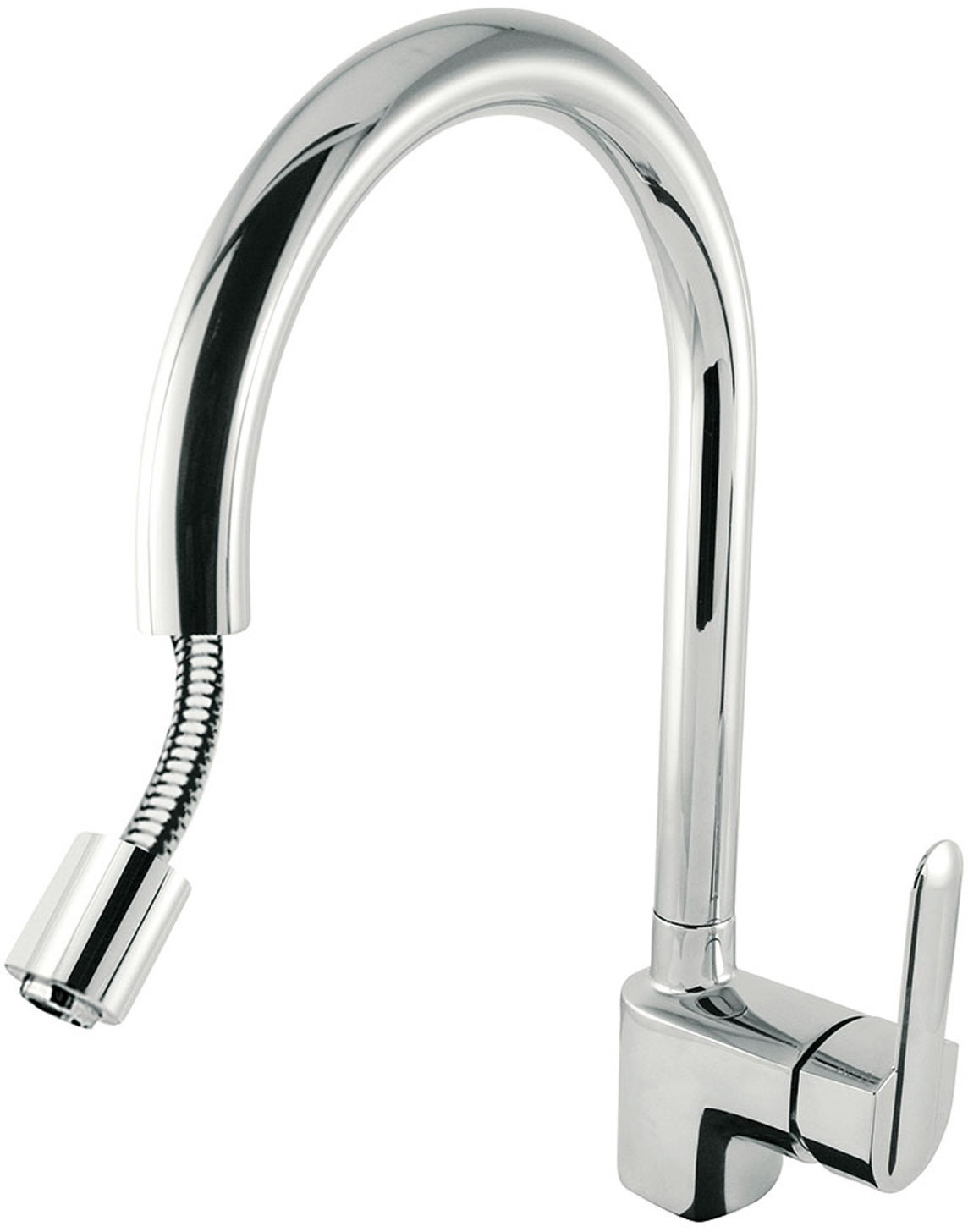 КУХОННЫЙ смеситель с одной ручкой и выдвижным носиком для кухни-114444 TRES