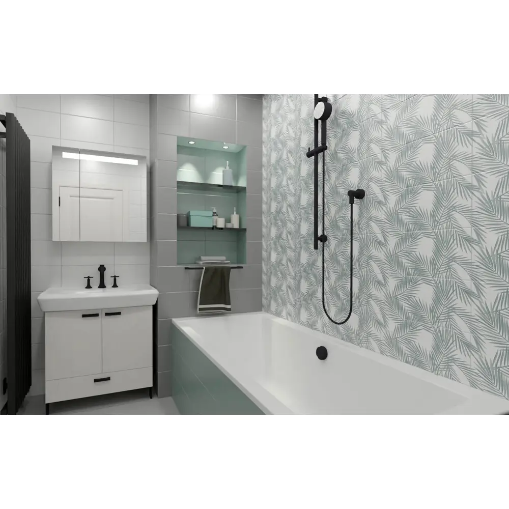 Керамическая плитка НЕФРИТ-КЕРАМИКА Эклат матовая зеленая 40×20 см 89232606 STLM-0946484 - Вид №5