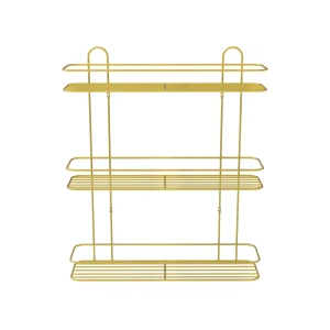 Полка для ванной Lemer Rhine трехъярусная 10x40 см металл цвет золото