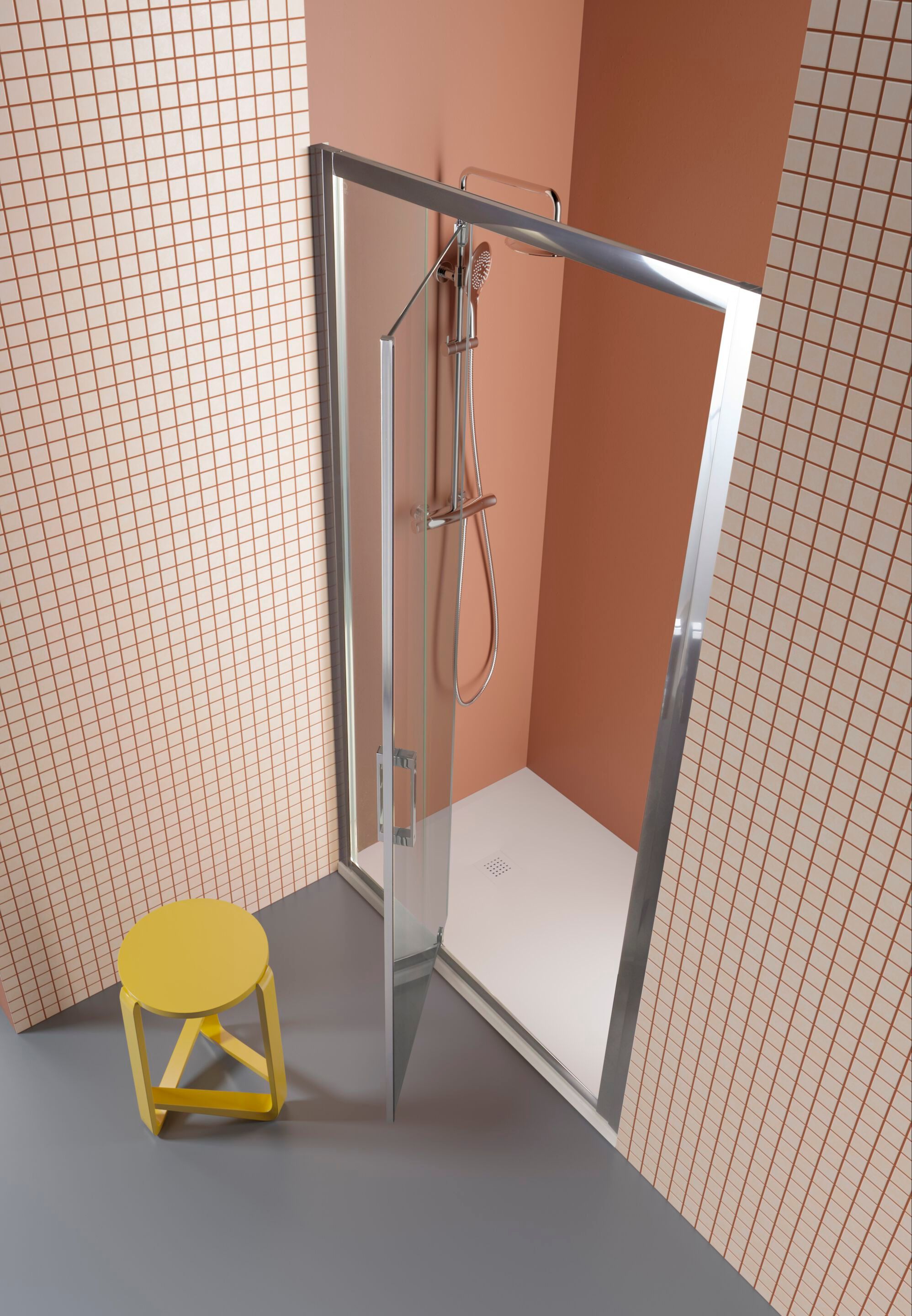 Алюминиевая и стеклянная нишевая душевая кабина с распашной дверью TAMANACO FPB40 ARCH-00056081 - Вид №2