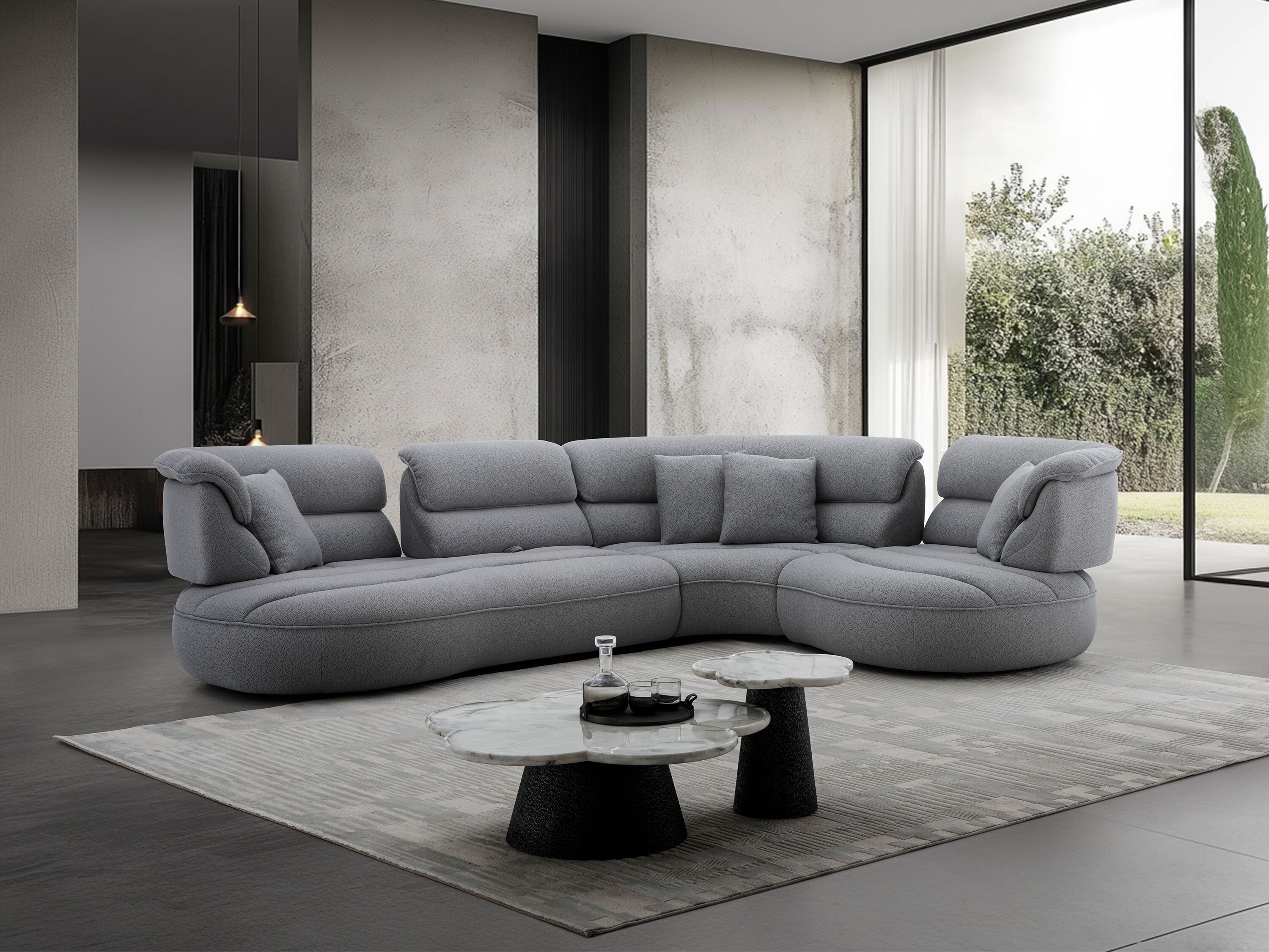 Модульный угловой диван из ткани CAMPO DE' FIORI SHROOM ARCH-00028651 - Вид №14