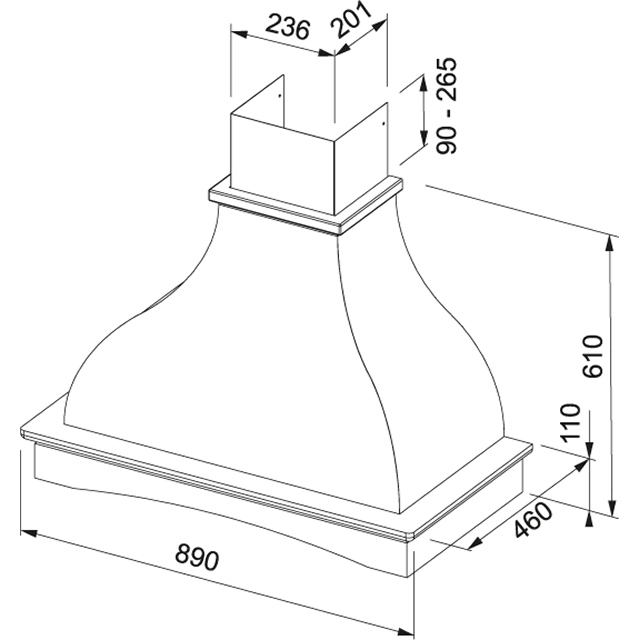 Вытяжка  FCS 90 O1 Franke Country FCS 90 O1 Белый - Вид №1