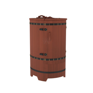 889 Фитобочка прямая "Премиум" цвет спелая вишня, покрытие тиковым маслом, фурнитура черная Alyarus