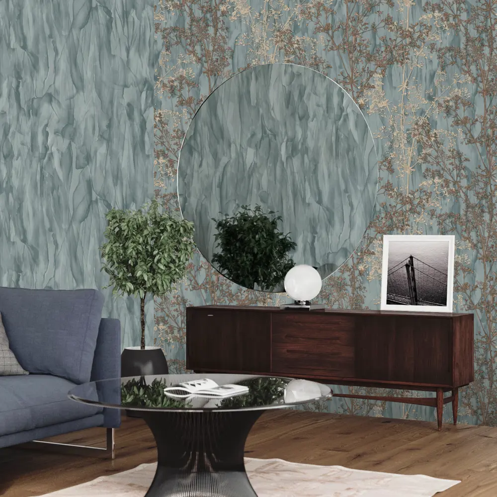 Обои флизелиновые Euro Decor Fjord зеленые 1.06 м ED7114-04 88479200 STLM-2189944 - Вид №3