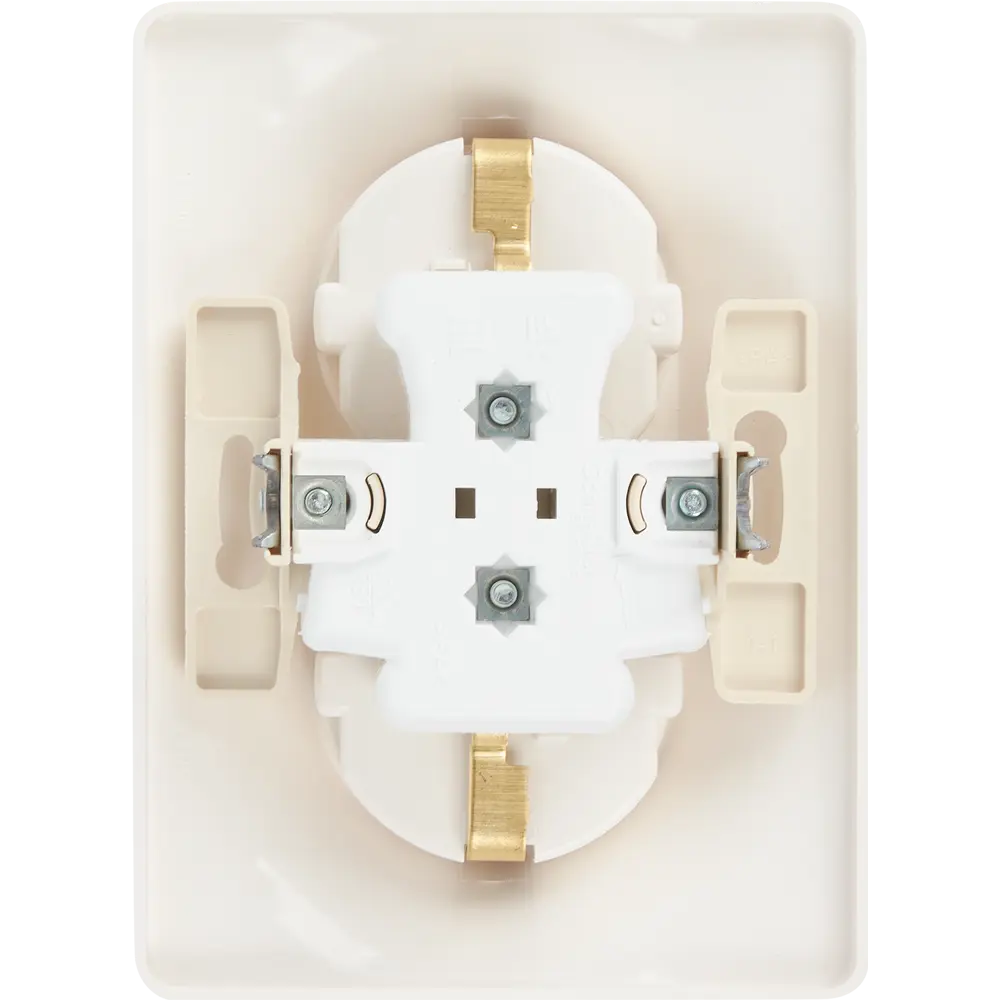 Розетка двойная встраиваемая Schneider Electric Glossa с заземлением цвет молочный SYSTEME ELECTRIC STLM-2054618 - Вид №3