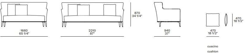 Poliform 3-х местный тканевый диван Gentleman sun-id-1428416 - Вид №3