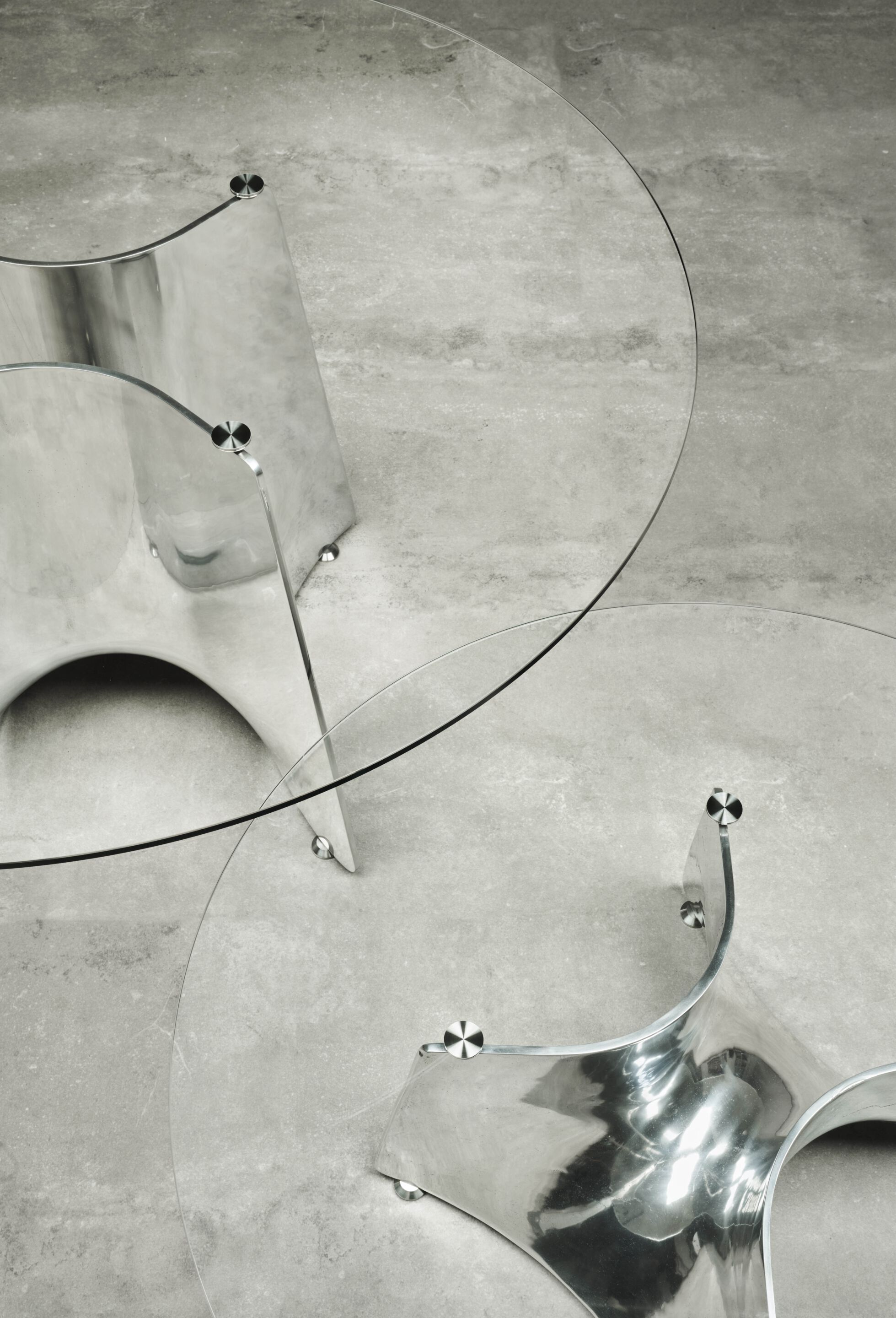 Низкий круглый журнальный столик из алюминия и стекла BALERI ITALIA Bentz ARCH-00145225 - Вид №4