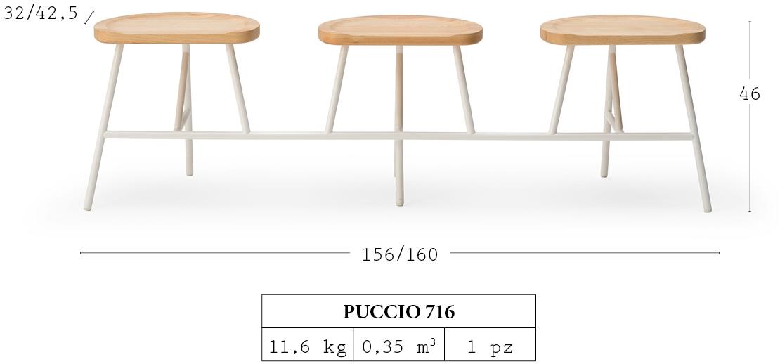 Billiani Скамейка из ясеня и металла Puccio 716 - Вид №4