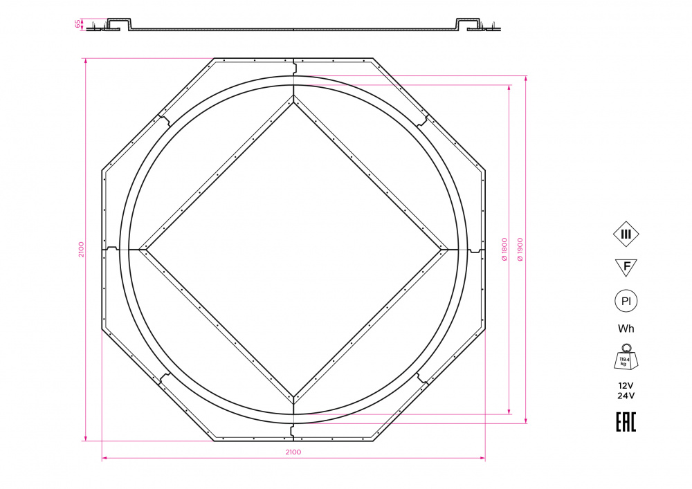 SN 652 Встраиваемый кольцевой гипсовый светильник Stellanova CALYPSO 1900  - Вид №3