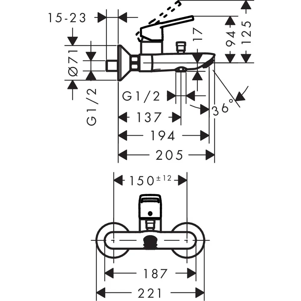 Смеситель для ванной Hansgrohe Logis Loop однорычажный цвет хром 19898774 STLM-2136607  - Вид №6