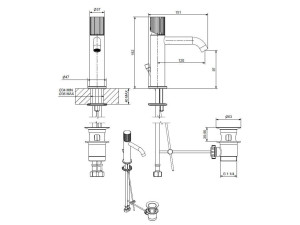 Смеситель для раковины из хромированной латуни