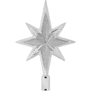 84751279 Верхушка на елку Звезда Семиконечная h20 см серебряный STLM-1492102