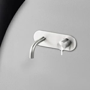 Смеситель для раковины сталь глянцевая с белой ручкой Toki Radomonte TKI20LCIL21