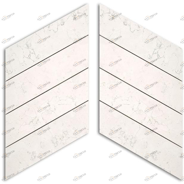 Ideamarmo Мозаика из мрамора Biancone Chevron class Chv 705