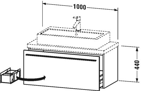 XL540402121 X-Large Тумбочка для компактной консоли Орех темный декор Duravit - Вид №1