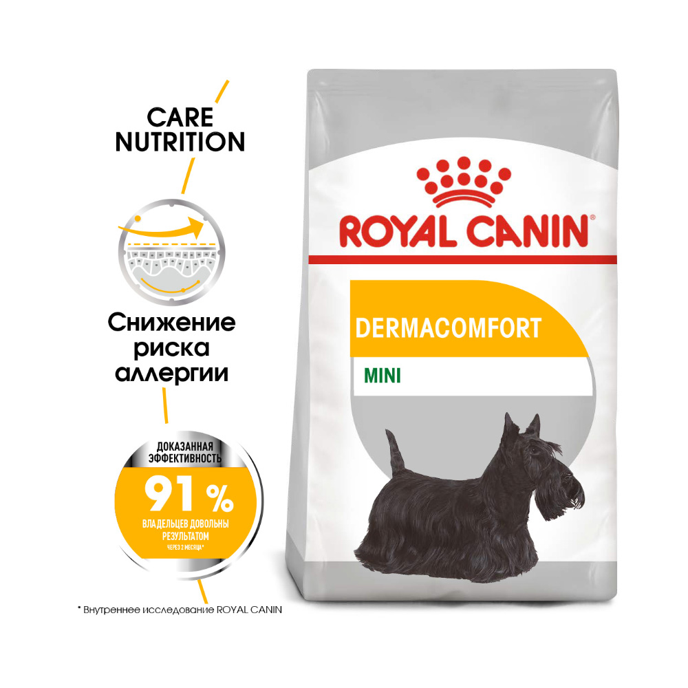 ПР0056372 Корм для щенков Mini Dermacomfort для мелких пород с чувствительной кожей сух. 3кг ROYAL CANIN  - Вид №1