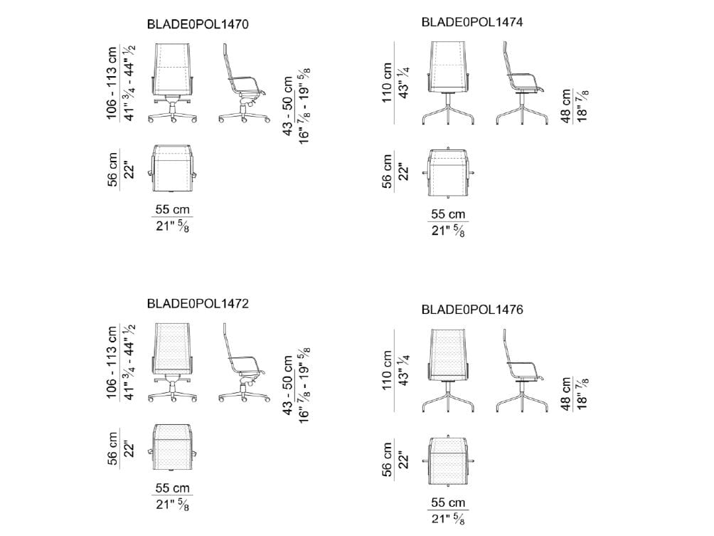 5-спицевое кожаное офисное кресло с колесами i 4 Mariani ARCH-00096359 - Вид №8
