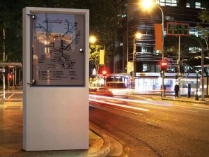 Metalco Двусторонний самонесущий тотем в hpc Stile molecular concrete