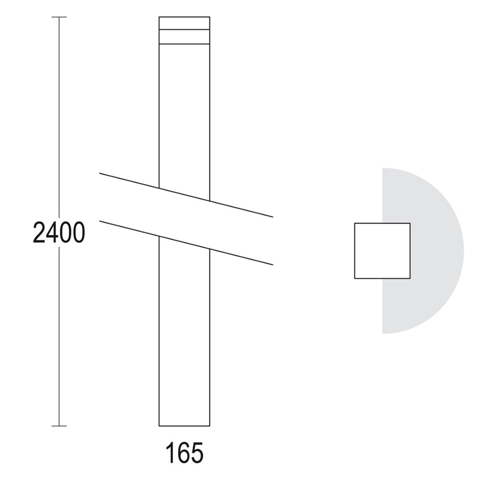 MaxiQuadro 2400 Ghidini MaxiQuadro .05 Темно-Cерый (Матовый)  - Вид №1