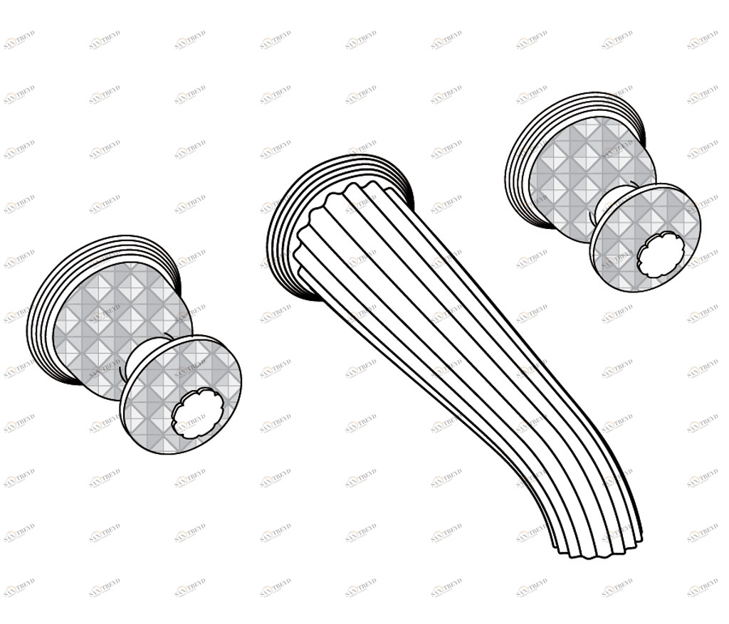 C47-1303 C47-1303 Настенный комплект для раковины на 3 отверстия АЛМАЗНЫЙ КУПОЛ Cristal & Bronze DÔME DIAMANT 