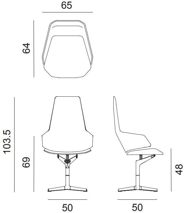 arper Офисный стул из ткани с 4 спицами и подлокотниками Aston sun-id-1484039 - Вид №2
