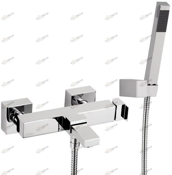 Rubinetterie Mariani Смеситель для ванны настенный однорычажный с ручным душем Polar 230-pa