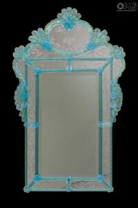 2175 ORIGINALMURANOGLASS Венецианское зеркало Бирюзовый ангел  см