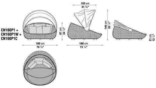B&B Italia Outdoor 2-х местный садовый диван из полиэтилена Canasta sun-id-1456682 - Вид №6