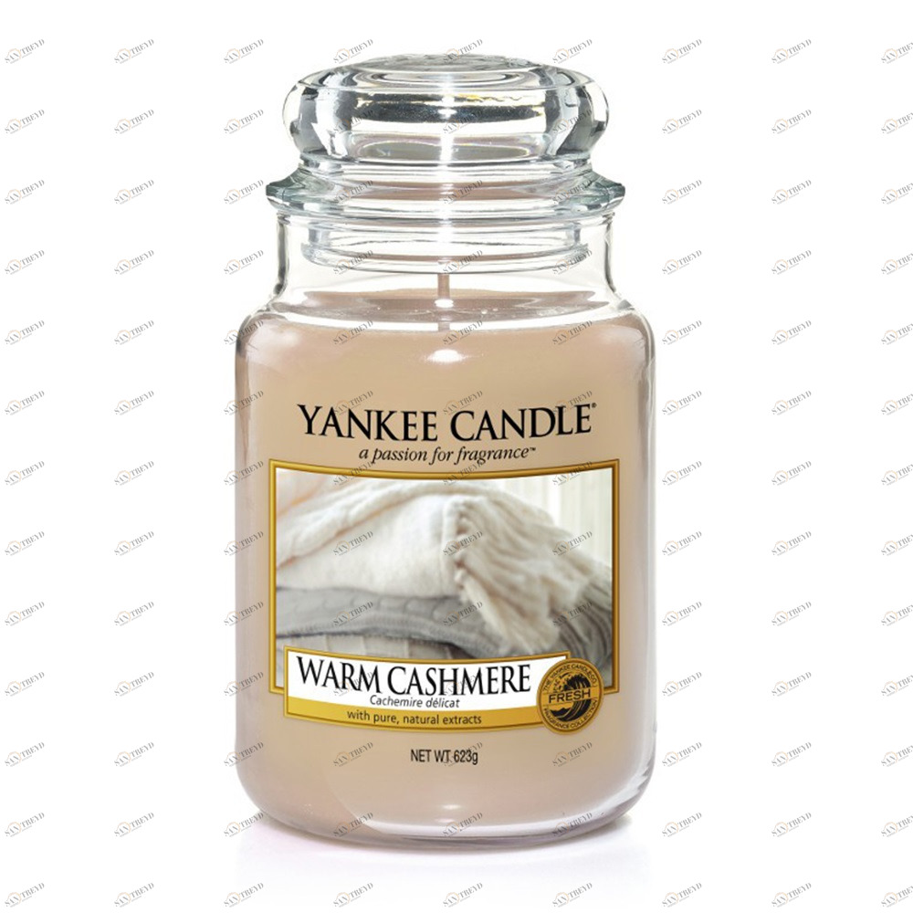 Свеча большая в стеклянной банке "Тёплый кашемир" Warm Cashmere 623 гр 110-150 часов YANKEE CANDLE  267870 Бежевый 