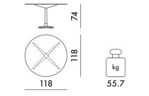 Круглый стол из керамогранита со спицами Kartell MULTIPLO ARCH-00022854 - Вид №2