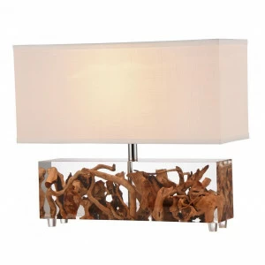 Настольная лампа Divinare 3401/09 TL-1 DIVINARE ИНТЕРЬЕРНЫЕ 194944 Белый;коричневый;прозрачный