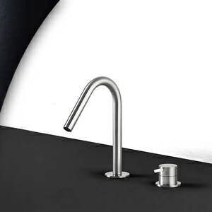 Смеситель для раковины сталь матовая с белой ручкой Toki Radomonte TKI30SCIL21