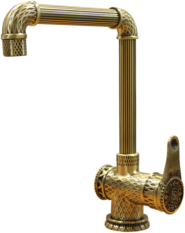 Смеситель ZorG Antic A 418 K-BR LOFT для кухонной мойки, бронза