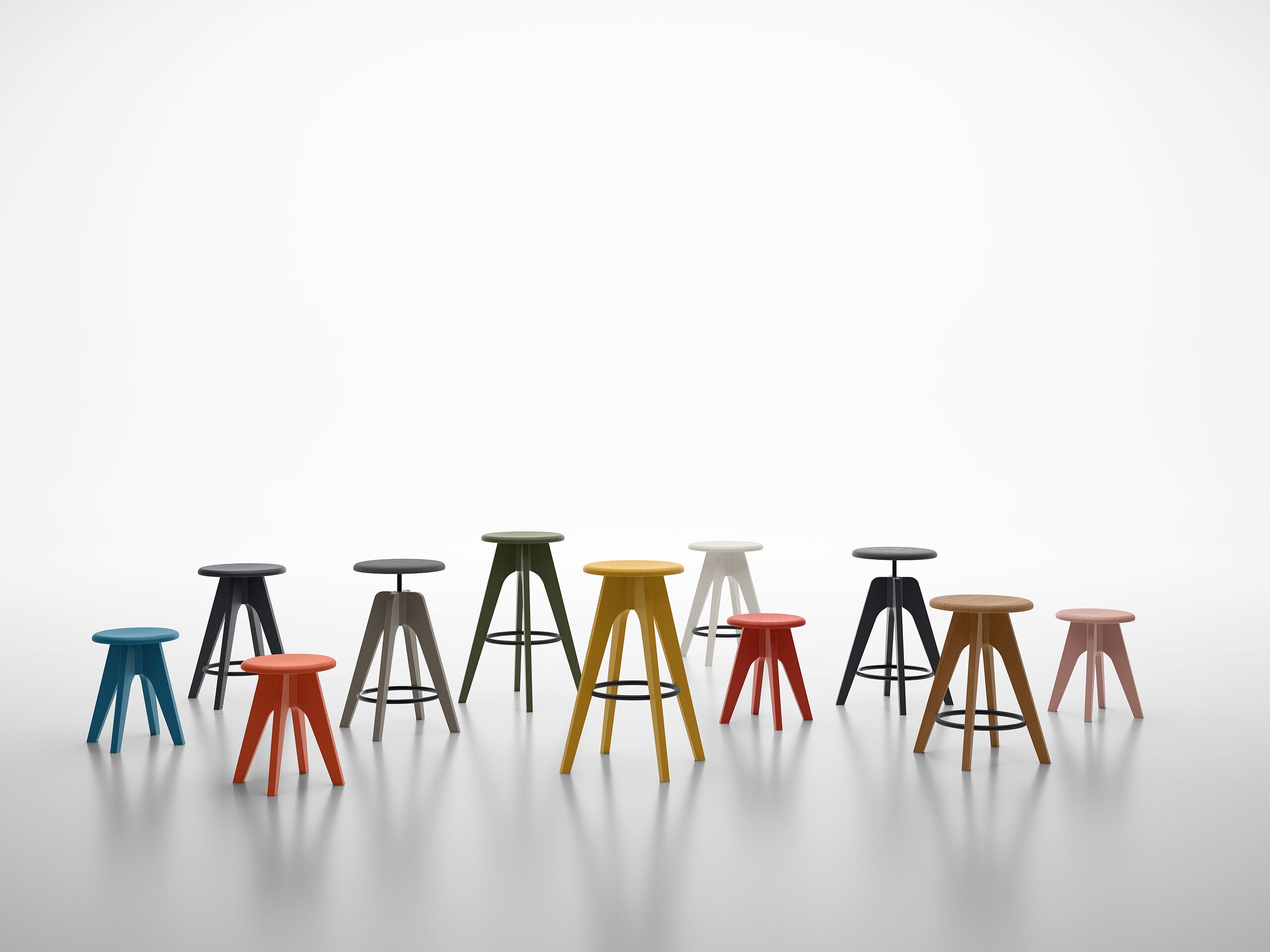 Высокий деревянный табурет с подставкой для ног SIPA Tommy ARCH-00061631 - Вид №2