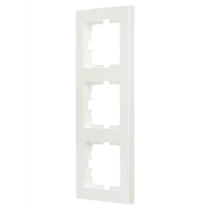 Рамка Lezard Vesna для розеток и выключателей - 3 поста, жемчужно-белая 89337203