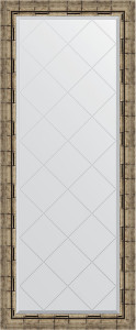 BY 4136 Зеркало с гравировкой в багетной раме - серебряный бамбук 73 mm EVOFORM Exclusive-G