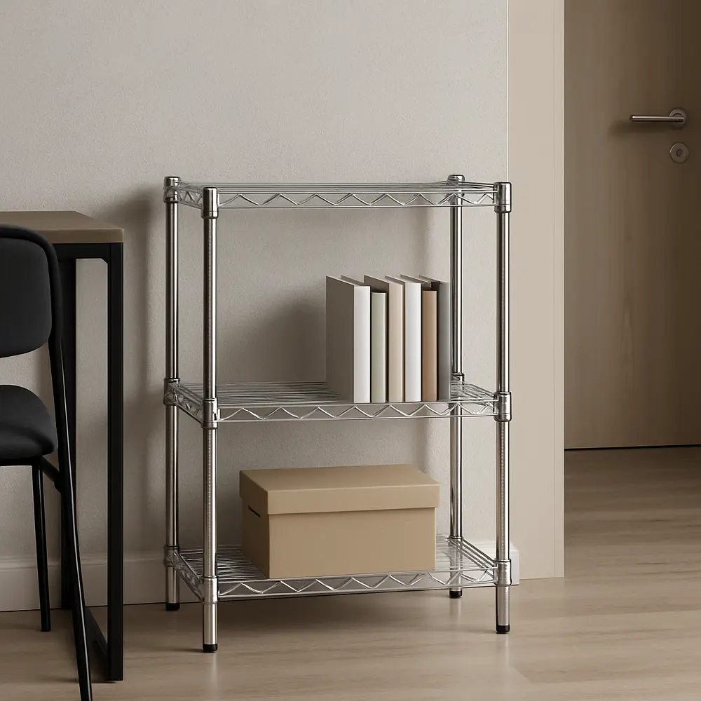 Стеллаж сетчатый KONSENSA 60x35x90 см цвет хром STLM-2000330 - Вид №7