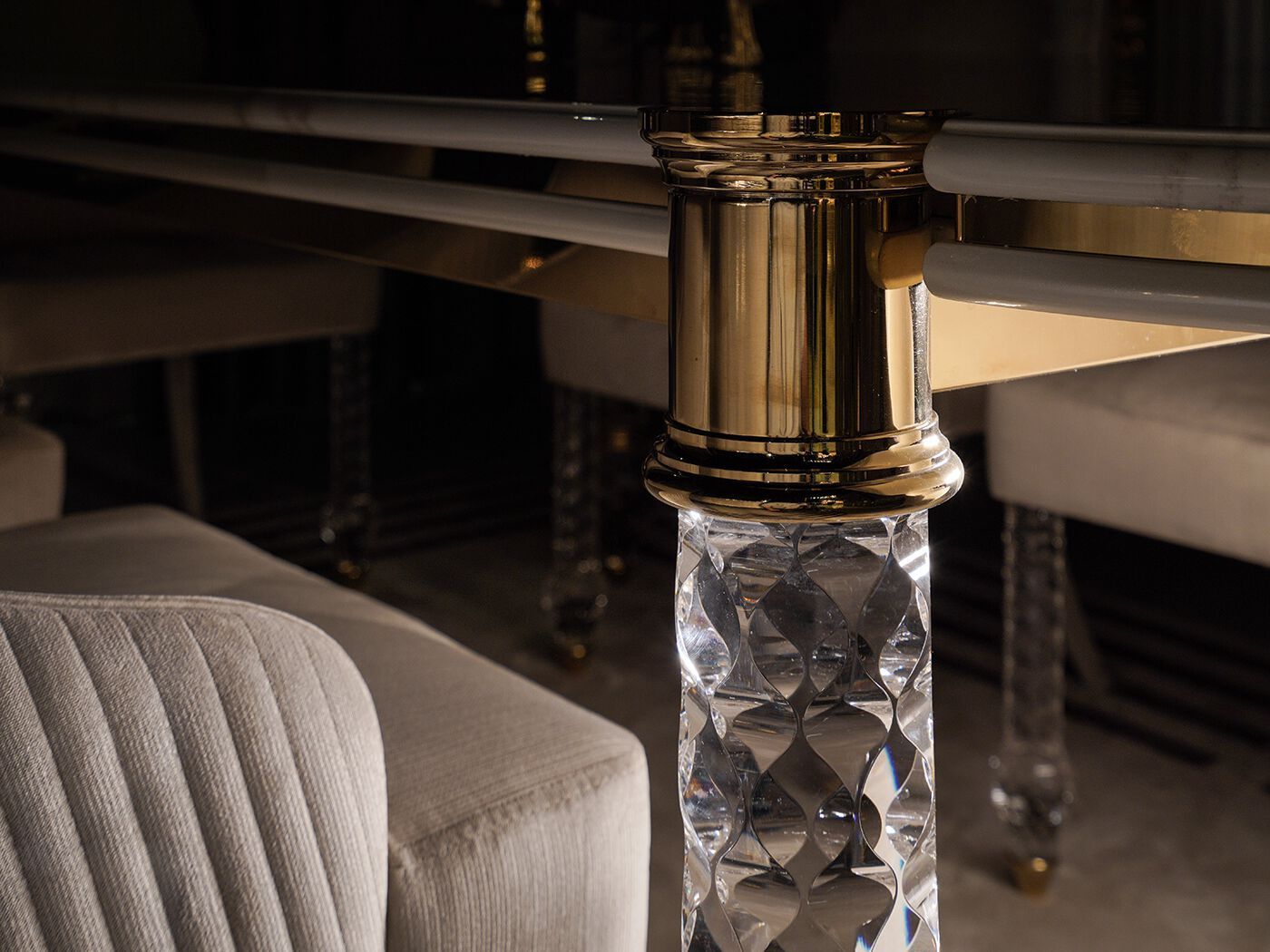 Мраморный овальный обеденный стол Zebrano Velovis ARCH-00029581 - Вид №2