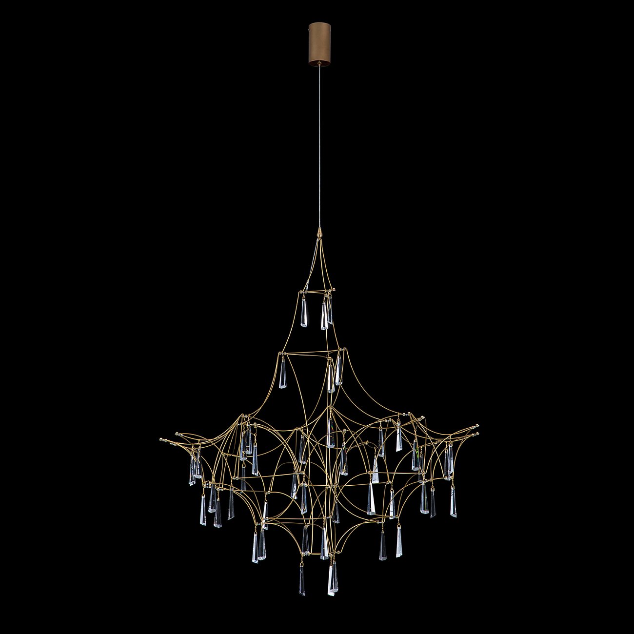 Светильник подвесной с хрустальными подвесками 150х80 см медный Lucciola MD18001068-1E DELIGHT COLLECTION ДИЗАЙНЕРСКИЕ 00-3883132 Медь;прозрачный  - Вид №3